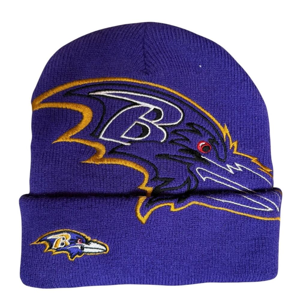 Vintage Baltimore Ravens NFL AOP Beanie Hat
